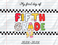 First Day of School 5th Grade Sign Flyer (US Letter) template