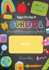 Brown First Day of School A6 Template