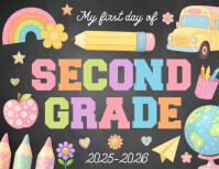 First Day of Second Grade Sign Flyer (US Letter) template