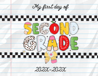 First Day of Second Grade Sign Volante (Carta US) template
