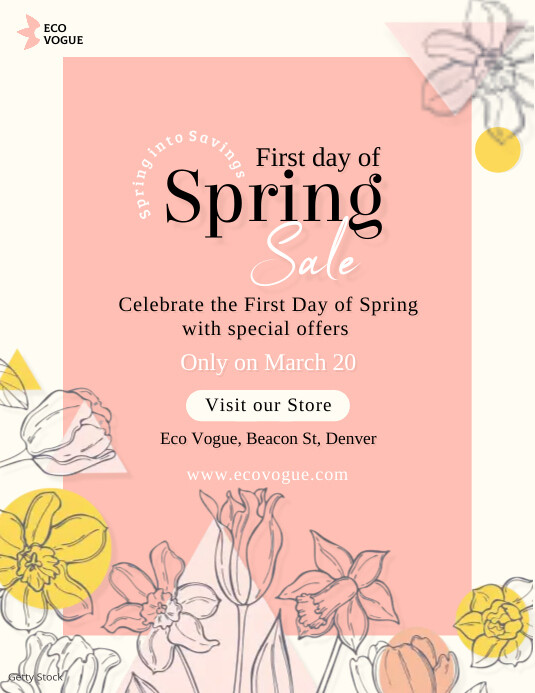 Simple Spring Poster First Day Of Spring Poster Template | PosterMyWall