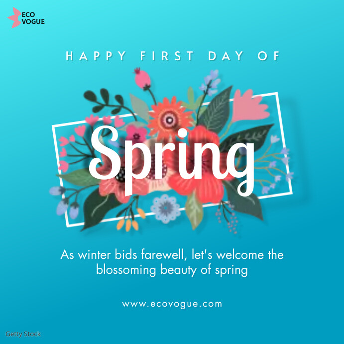 Spring Day Tamplete First day of spring season Template | PosterMyWall