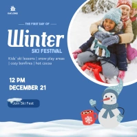 First Day Of Winter Ski Festival Poster template