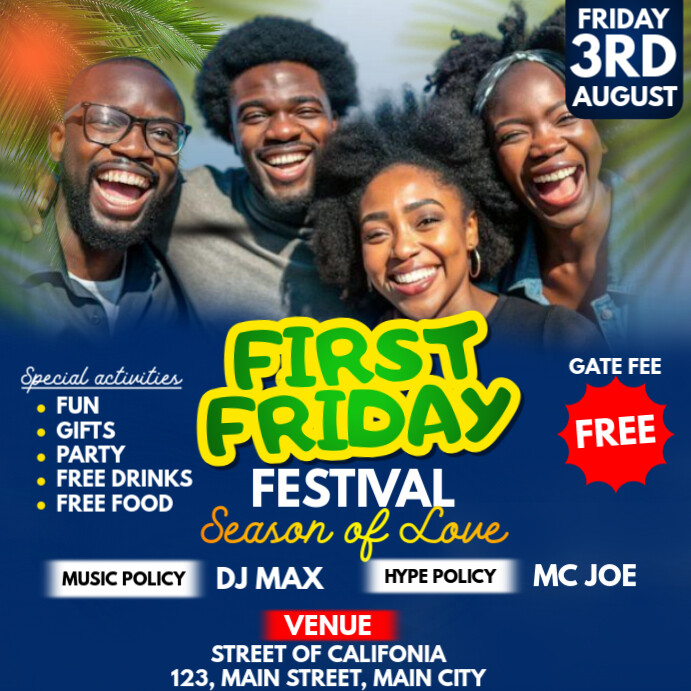 first friday Instagram 帖子 template