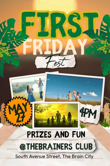 First Friday Fest Poster Plakat template