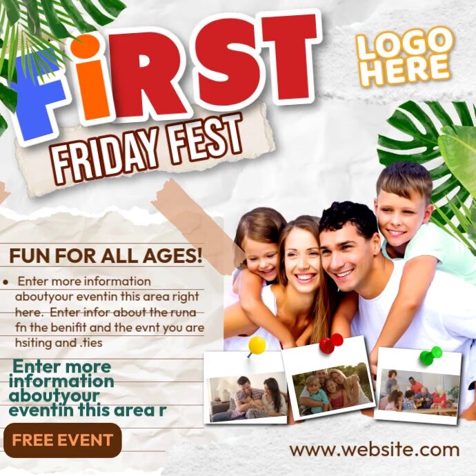 First Friday Festival Poster Publicação no Instagram template