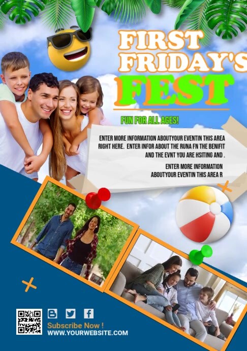 First Friday Festival Poster A5 template
