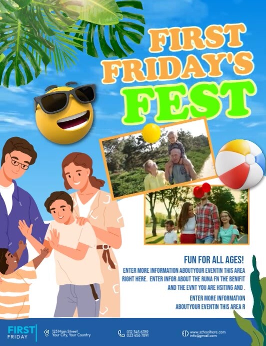 First Friday Festival Poster Pamflet (VSA Brief) template