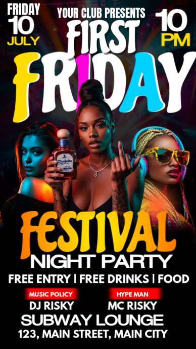 first friday party Instagram 快拍 template