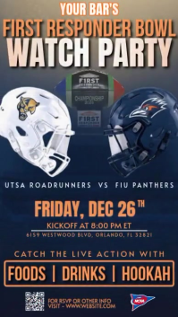 Пурпурный Football Watch Party Reel Instagram Template
