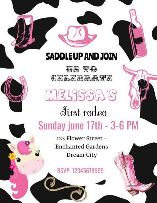 FIRST RODEO Invitation Template | PosterMyWall