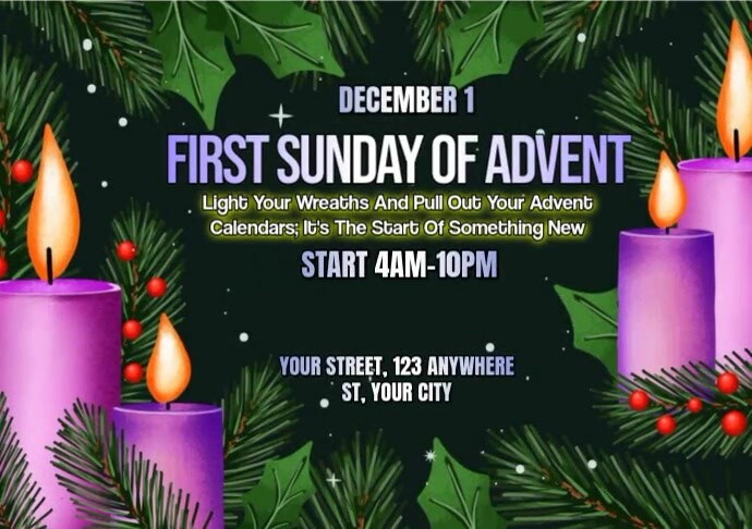 First Week Advent Graphics First Sunday Of Advent Template | PosterMyWall