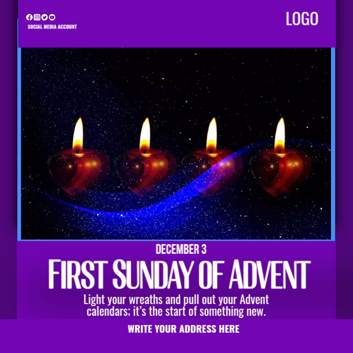 Modèle first sunday of advent | PosterMyWall