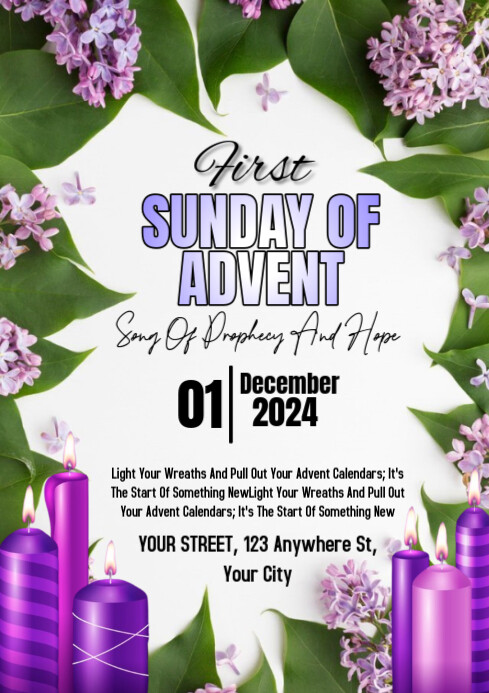 Plantilla de First Sunday Of Advent A4 | PosterMyWall