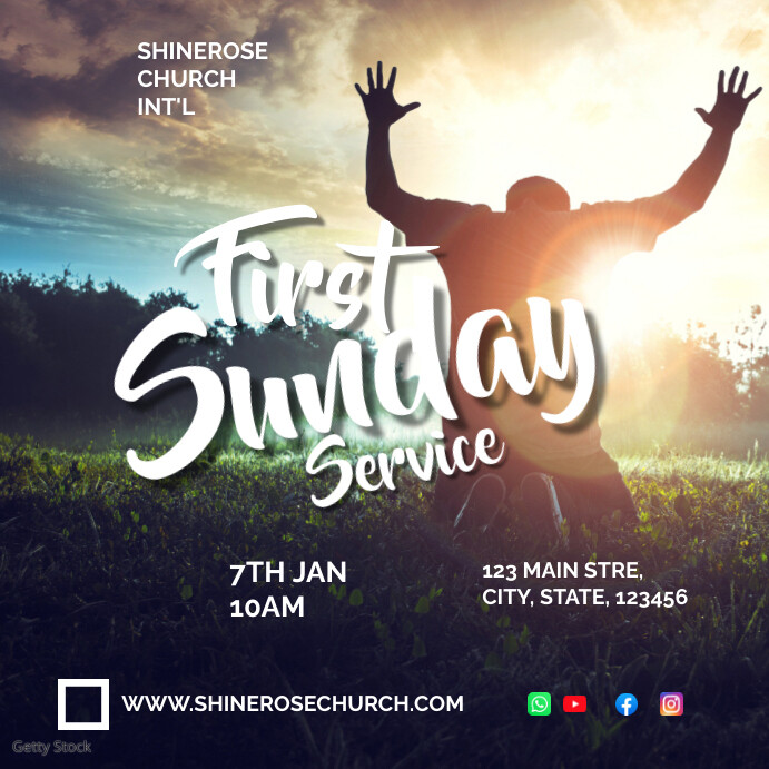 Copy of fIRST Sunday Service | PosterMyWall
