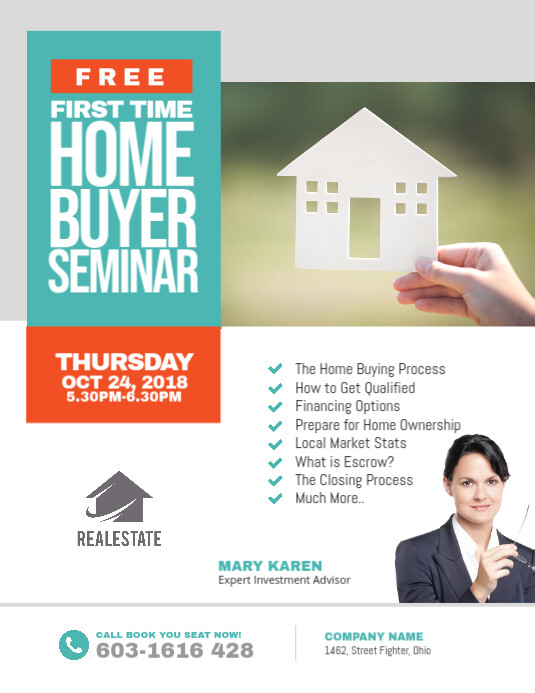 First Time Home Buyer Seminar Flyer Template PosterMyWall First Time Home Buyer Seminar Flyer Template PosterMyWall
