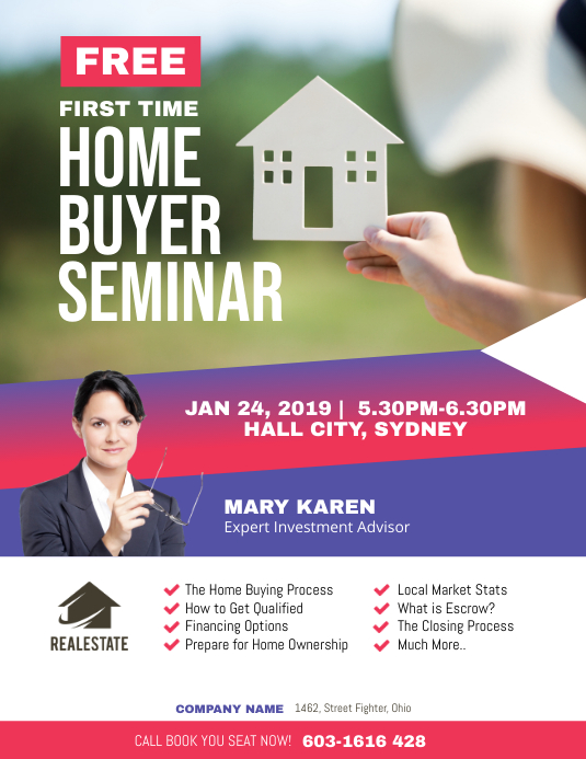 First Time Home Buyer Seminar Flyer Template PosterMyWall First Time Home Buyer Seminar Flyer Template PosterMyWall