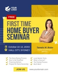 First Time Home Buyer Seminar Flyer Folheto (US Letter) template