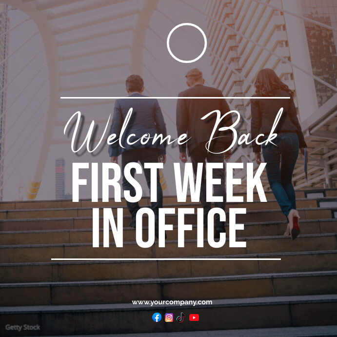 First week in Office Design template | PosterMyWall