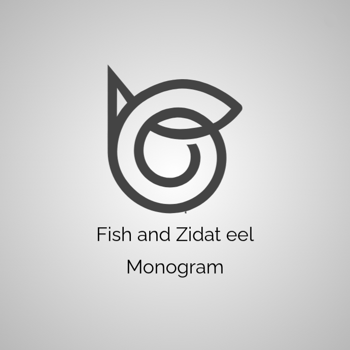 Monobream Fish Plantilla de Fish and Zidat eel Monogram | PosterMyWall