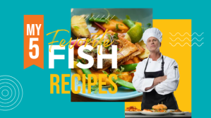 Turquoise Fish Cooking YouTube Thumbnail Template YouTube-miniature