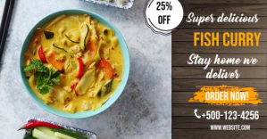 Fish curry video ad Facebook begivenhed cover template