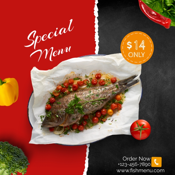 FISH FOOD MENU Template | PosterMyWall