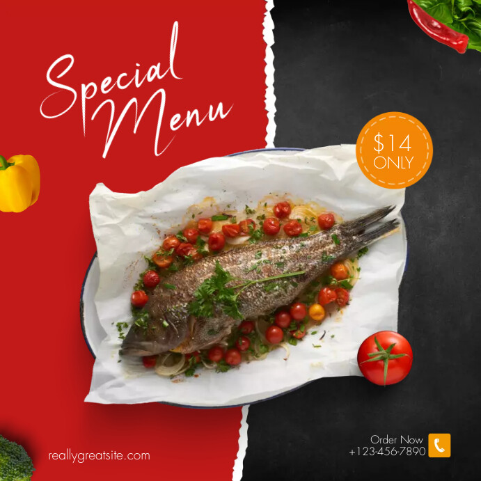 FISH FOOD MENU Template | PosterMyWall