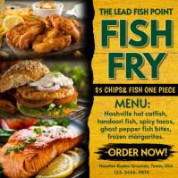 Fish Fry & Chips Flyer Сообщение Instagram template