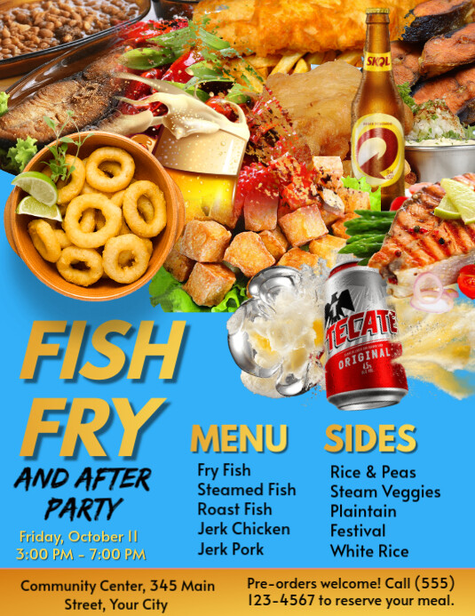 Fish Fry and after party flyer template