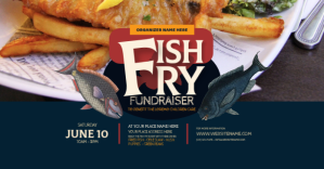 Bleu Fish Fry Fundraiser Facebook Shared Image Template