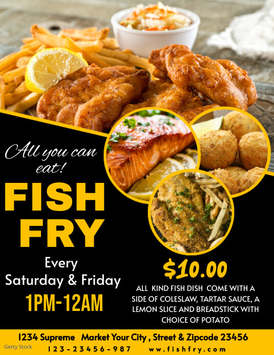 Fish Fry Flyer , Sea Food Flyer  and birthday template