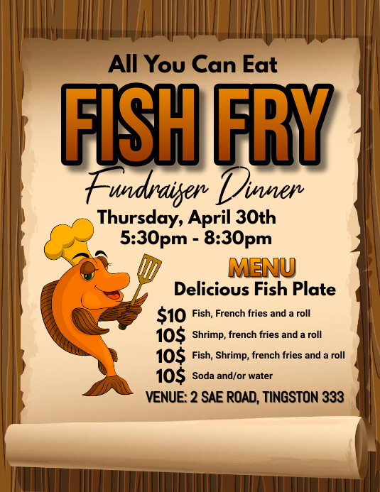 Fish fry flyer Template PosterMyWall