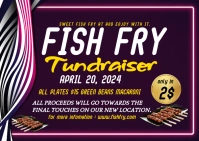 Fish Fry Flyer Открытка template