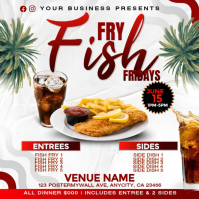 Fish Fry Flyer Template | Seafood Friday Event Poster | Restaurant Fish Fry Menu Flyer