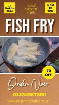 Fish fry flyers Instagram Story template