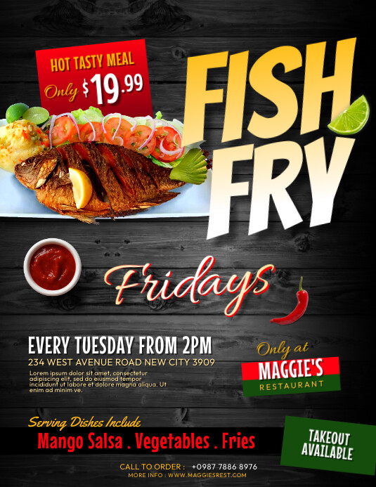 Fish Fry Fridays flyer template PosterMyWall