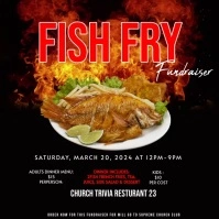 Fish Fry Fundraiser Flyer Fish party Instagram Post template