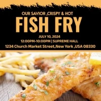 Fish Fry Fundraiser Flyer Fish party Instagram Post template