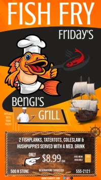 Fish Fry Instagram Ad Flyer Digital Display (9:16) template