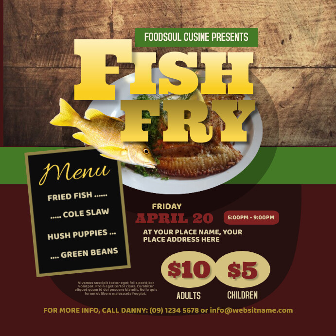 Fish Fry Instagram Post Template | PosterMyWall