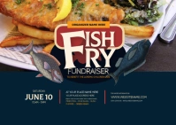 Fish Fry Postcard Postkarte template
