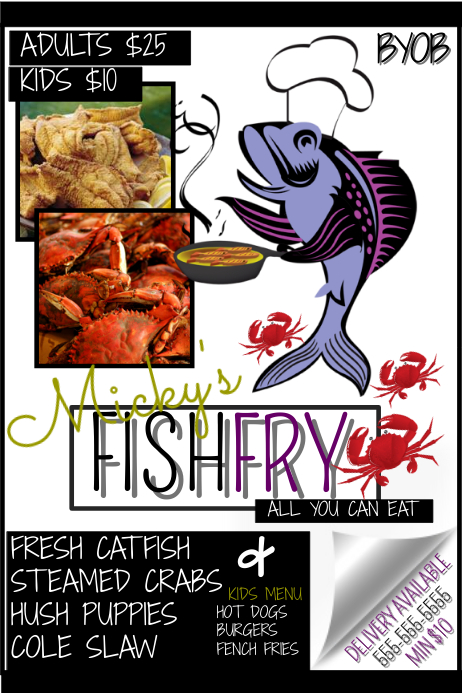 Sjabloon Fish Fry Postermywall