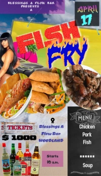 Fish Fry ticket 名片 template