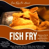 fish fry video flyer Instagram Post template