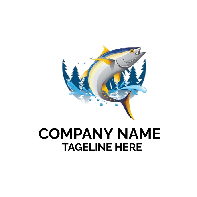 Fish @ 55 Logo Tuna Fish Logo Design