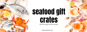 White Seafood Gift Crates Facebook Cover Photo Template