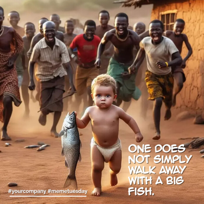 Fish meme and baby meme Template | PosterMyWall