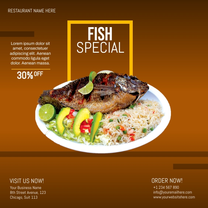 fish menu Template | PosterMyWall