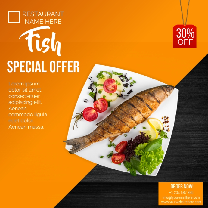 fish menu Template | PosterMyWall